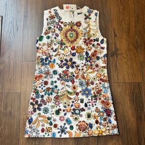 Embellished Jewel-Patterned Formal Dress